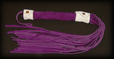 purple suede flogger leather